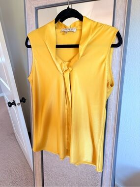Kasper Sleeveless Tie-Neck Camisole in Bright Yellow